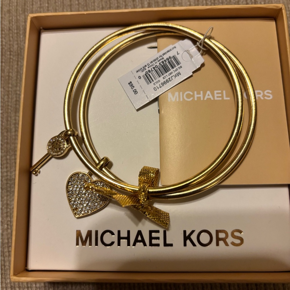 Michael Kors Gold Charm Bangle Bracelet